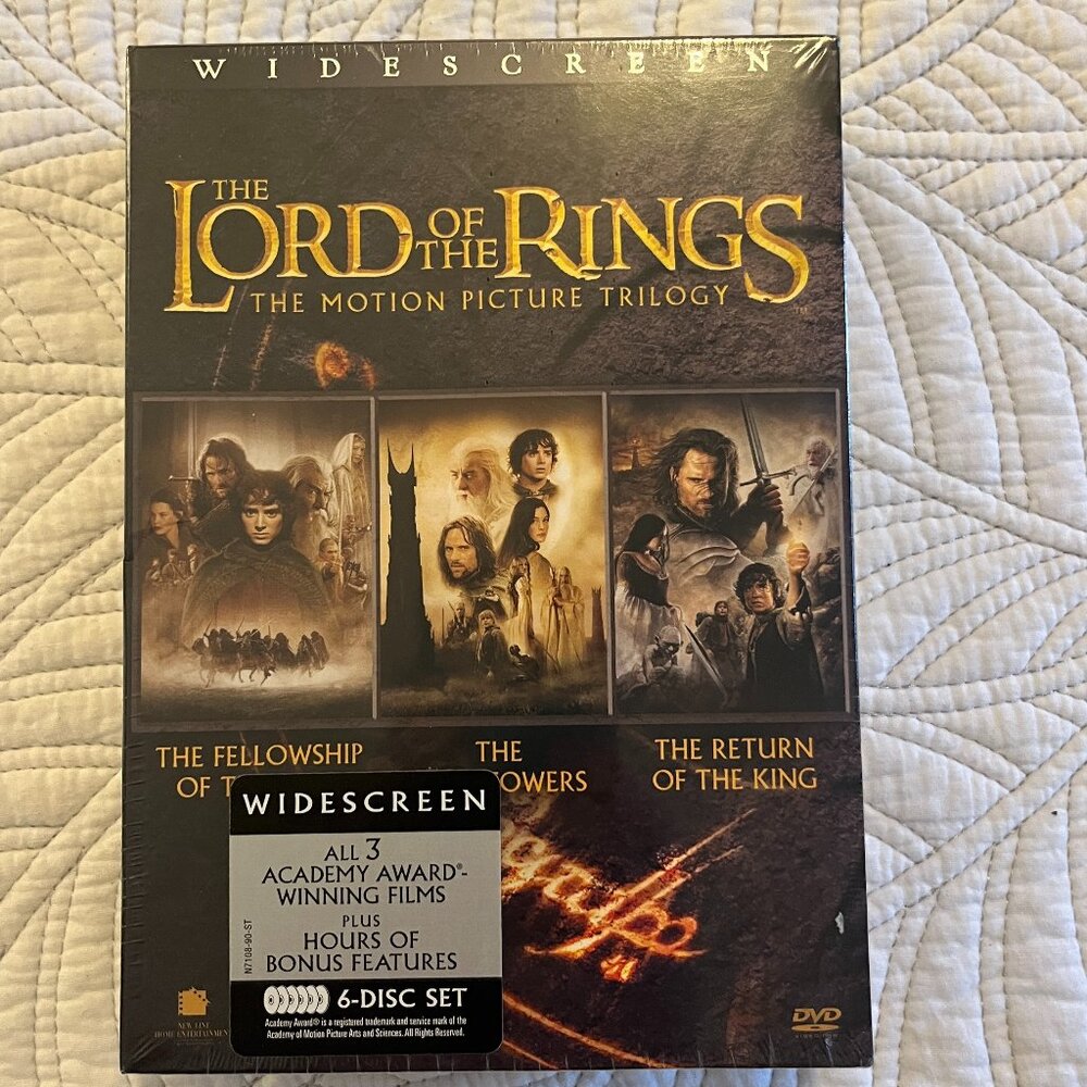 LORD OF THE RINGS MOTION PICTURE TRILOGY 6 DVDS - SEALED IN BOX